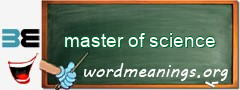 WordMeaning blackboard for master of science